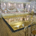 Mobilná skladacia podlaha na svadbu - zlatá fólia