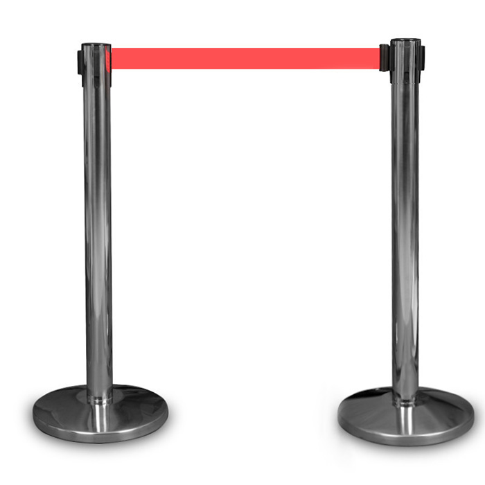 Vymedzovacie stĺpik Premium chróm red