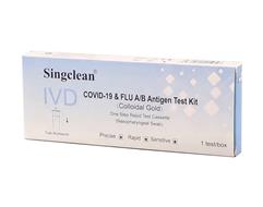 3v1 test chrípka A/B Covid SARS-CoV-2 výterový test - SingClean - 1 ks